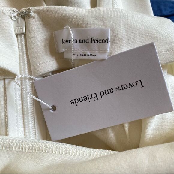 Lovers and Friends Karma maxi dress white high slit column gown Revolve M - Picture 9 of 13